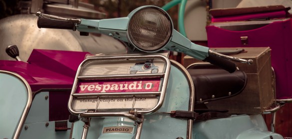 The vintage Vespa.