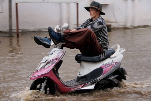 Image result for scooter in flood